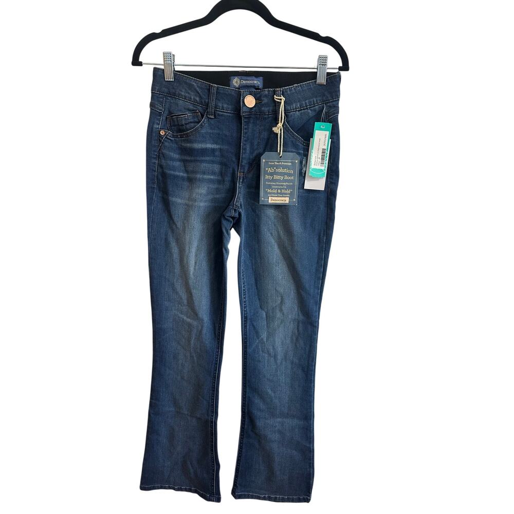 Democracy NWT Kathryn Bootcut Distressed Jeans Indigo Sz 2P Dark Wash